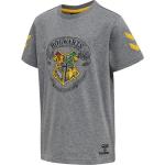 Graue Melierte Klassische Kurzärmelige Hummel Harry Potter Hogwarts T-Shirts aus Baumwolle Größe S 