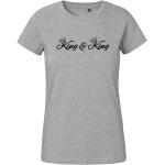 Graue Kurzärmelige Hellweg Druckerei Bio T-Shirts aus Baumwolle für Damen Größe XS zur Hochzeit 