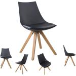 Schwarze Schalenstühle aus Holz 6 Teile 
