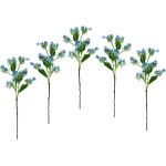 Blaue Kunstblumen aus Kunststoff winterfest 5 Teile 