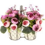 Reduzierte Rosa Romantische Kunstblumen aus Metall 