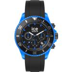 Schwarze Ice Watch Ice-Chrono Herrenarmbanduhren aus Metall mit Chronograph-Zifferblatt 