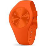 Reduzierte Orange 10 Bar wasserdichte Ice Watch Damenarmbanduhren Orangen aus Silikon mit Silikonarmband 