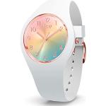 Reduzierte Weiße 10 Bar wasserdichte Ice Watch Damenarmbanduhren aus Silikon zum Festival 