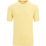 Gelbe Kurzärmelige Icebreaker Nachhaltige T-Shirts aus Leinen für Herren Größe S 
