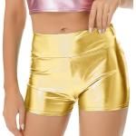 Goldene Casual Atmungsaktive Yogahosen metallic für Damen Größe M 