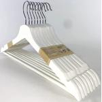 Ikea Bumerang-Kleiderbügel aus Holz, gebogen, Weiß