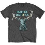 Imagine Dragons Herren Elk In Stars T-Shirt, Grau (Grey), (Herstellergröße: Large)