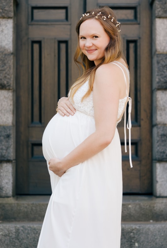 Creme NEU kurzes Schwangere brautkleid Umstandskleid Umstandsbrautkleid Weiß 