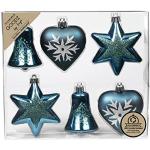 Petrolfarbene Inge Glas Weihnachtskugeln & Christbaumkugeln aus Kunststoff 6 Teile 