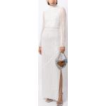 Weiße Langärmelige Maxi Stehkragen Brautkleider & Hochzeitskleider London aus Polyester für Damen Größe XS zur Hochzeit 