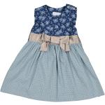 Reduzierte Blaue Rundhals-Auschnitt Kinderdirndl aus Baumwolle für Mädchen Größe 74 