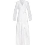 Weiße Langärmelige Ivy Oak V-Ausschnitt Brautkleider & Hochzeitskleider mit Schleifen aus Viskose für Damen Größe XS zur Hochzeit 