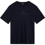 Reduzierte Marineblaue Print Elegante Kurzärmelige J. LINDEBERG T-Shirts aus Baumwolle für Herren Größe S 