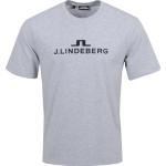 Graue Print Kurzärmelige J. LINDEBERG T-Shirts aus Baumwolle für Damen Größe XS 