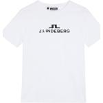 Weiße Print Kurzärmelige J. LINDEBERG T-Shirts aus Baumwolle für Damen Größe L 