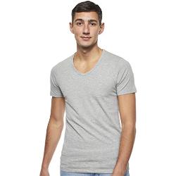 JACK & JONES Herren Basic V-neck Tee S/S Noos T Shirt, Grau (Light Grey Melange), S EU