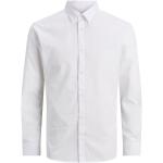 Weiße Klassische Langärmelige Jack & Jones Langarmhemden aus Polyester für Herren 