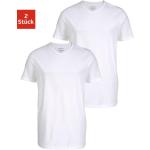 Reduzierte Weiße Jack & Jones V-Ausschnitt V-Shirts aus Baumwolle für Herren Größe M 