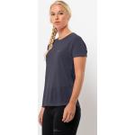 Reduzierte Graue Kurzärmelige Jack Wolfskin T-Shirts aus Jersey für Damen Größe XXL 