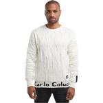 Reduzierte Weiße Casual Carlo Colucci Rundhals-Auschnitt Rundhals-Pullover aus Baumwolle für Herren Größe L 