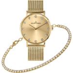 Goldene Elegante Jacques Lemans Quarz Damenarmbanduhren mit Armband 