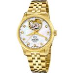 Goldene Schweizer Jaguar Watches Automatik Damenarmbanduhren 