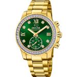 Goldene Schweizer Jaguar Watches Damenarmbanduhren mit Chronograph-Zifferblatt 