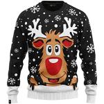 Schwarze Nachhaltige Weihnachtspullover & Christmas Sweater Weltall für Damen Größe XL 