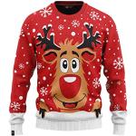 Rote Nachhaltige Weihnachtspullover & Christmas Sweater Weltall für Damen Größe 3 XL Große Größen 