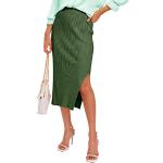 Grüne Knielange Bleistiftröcke & Stiftröcke aus Elastan Handwäsche für Damen Größe XL zur Party 