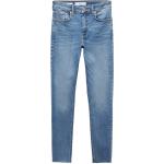 Blaue Mango Slim Jeans mit Nieten aus Elastan Große Größen Weite 35, Länge 36 