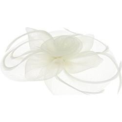 JIAHG Braut Fascinator Blumen Netz Kopfschmuck Damen Haar Clip Hut Feder Haarschmuck Kopfbedeckung für Party Kirche Hochzeit Cocktail