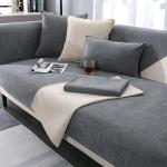 Reduzierte Graue Sofaüberwürfe & Sofahussen aus Chenille maschinenwaschbar 