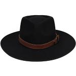 Schwarze Elegante Fedora Hüte aus Wolle für Herren Einheitsgröße 