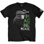 John Lennon Herren Imagine Peace T-Shirt, Schwarz (Black Black), X-Large