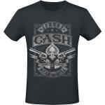 Schwarze Johnny Cash Rundhals-Auschnitt T-Shirts aus Baumwolle für Herren Größe XL 
