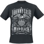 Schwarze Johnny Cash Rundhals-Auschnitt T-Shirts aus Baumwolle für Herren Größe L Große Größen 