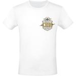 Weiße Johnny Cash Rundhals-Auschnitt T-Shirts aus Baumwolle für Herren Größe M 