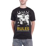 Schwarze Johnny Cash T-Shirts aus Baumwolle für Herren 