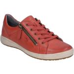 Rote Josef Seibel Flache Sneaker Schnürung aus Nappaleder für Damen mit Absatzhöhe über 9cm 
