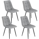 Reduzierte Hellgraue Moderne Loungestühle aus Stahl gepolstert 4 Teile 