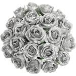 Silberne Kunstblumen Rosen 
