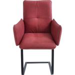 Rote Moderne Freischwinger Stühle aus Mikrofaser gepolstert 