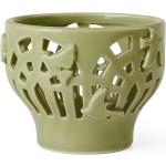 Grüne Teelichthalter aus Keramik 