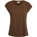Reduzierte Braune Kurzärmelige Kaffe Rundhals-Auschnitt T-Shirts aus Polyester für Damen Größe XL 