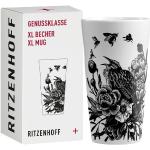 Reduzierte Schwarze Ritzenhoff Kaffeebecher Insekten aus Porzellan spülmaschinenfest 