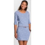 Blaue Print 3/4-ärmelige Kangaroos Druckkleider & bedruckte Kleider mit Gürtel aus Jersey für Damen Größe M 