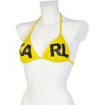 Reduzierte Gelbe Karl Lagerfeld Bikini Tops aus Elastan für Damen Größe XL 
