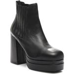 Schwarze Karl Lagerfeld Blockabsatz High-Heel Stiefeletten für Damen Größe 40 